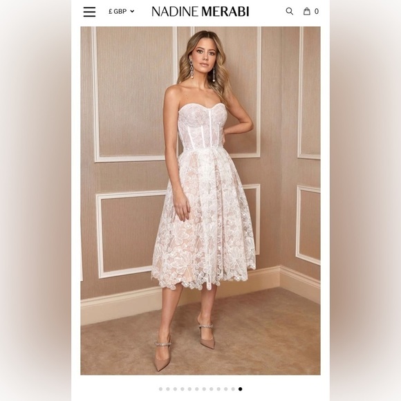 NADINE MERABI Dresses & Skirts - NWT Nadine Merabi White Lace Olivia dress